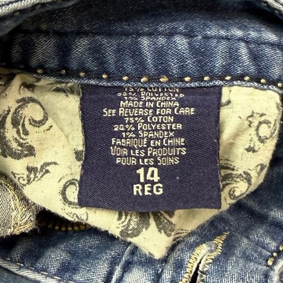 Rhythm in Blues Embroidered Pockets Stretch Blue Jeans Size 14 Reg‎ *(36x29)* - Picture 5 of 13